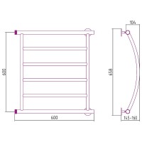 Водяной полотенцесушитель Сунержа Стилье Минор 600х600 00602-6060 Хром
