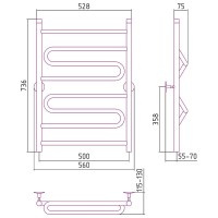 Водяной полотенцесушитель Сунержа Стилье Универсал-51 800х500 00651-8050 Хром