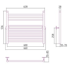 Водяной полотенцесушитель Сунержа Стилье Универсал-53 600х600 00653-6060 Хром