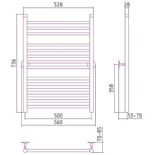 Водяной полотенцесушитель Сунержа Стилье Универсал-53 800х500 00653-8050 Хром