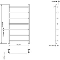 Водяной полотенцесушитель Aquanet Fiona 100x50 266738 Хром