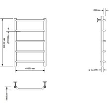 Водяной полотенцесушитель Aquanet Fiona 60x40 266735 Хром