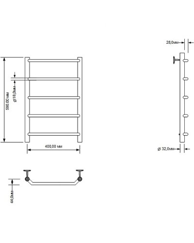 Водяной полотенцесушитель Aquanet Fiona 60x40 266735 Хром