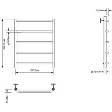 Водяной полотенцесушитель Aquanet Fiona 60x50 266736 Хром
