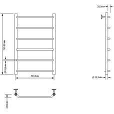 Водяной полотенцесушитель Aquanet Fiona 80x50 266737 Хром