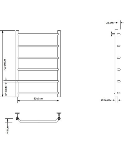 Водяной полотенцесушитель Aquanet Fiona 80x50 266737 Хром