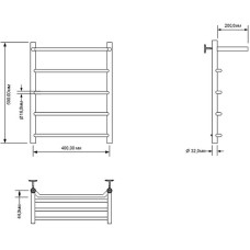 Водяной полотенцесушитель Aquanet Fiona 60x40 266739 с полкой Хром