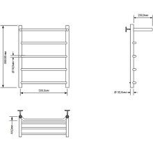 Водяной полотенцесушитель Aquanet Fiona 60x50 266740 с полкой Хром