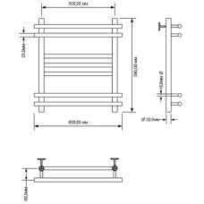 Водяной полотенцесушитель Aquanet Largo 60x50 266744 Хром