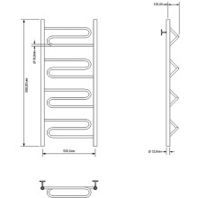 Водяной полотенцесушитель Aquanet Paolo 100x50 266734 Хром