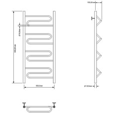 Водяной полотенцесушитель Aquanet Paolo 100x50 266734 Хром