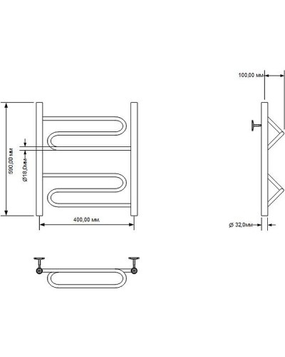 Водяной полотенцесушитель Aquanet Paolo 60x40 266731 Хром