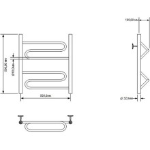 Водяной полотенцесушитель Aquanet Paolo 60x50 266732 Хром