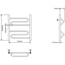 Водяной полотенцесушитель Aquanet Paolo 60x50 266732 Хром