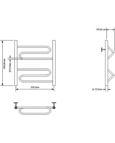 Водяной полотенцесушитель Aquanet Paolo 60x50 266732 Хром