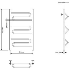 Водяной полотенцесушитель Aquanet Paolo 80x50 266733 Хром