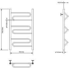 Водяной полотенцесушитель Aquanet Paolo 80x50 266733 Хром