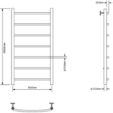 Водяной полотенцесушитель Aquanet Romeo 100x50 266726 Хром