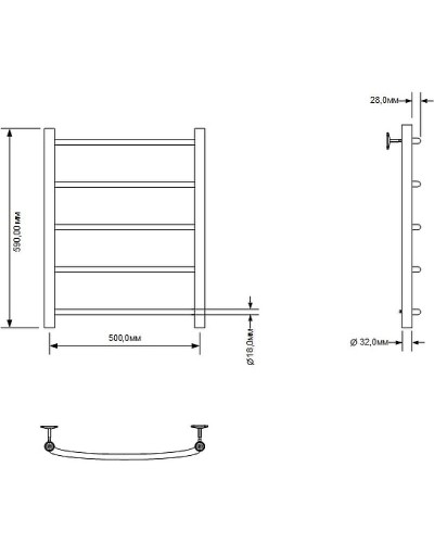 Водяной полотенцесушитель Aquanet Romeo 60x50 266724 Хром