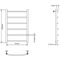 Водяной полотенцесушитель Aquanet Romeo 80x50 266725 Хром