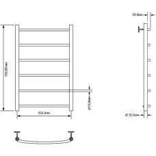 Водяной полотенцесушитель Aquanet Romeo 80x50 266725 Хром