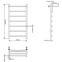 Водяной полотенцесушитель Aquanet Romeo 100x50 266730 с полкой Хром