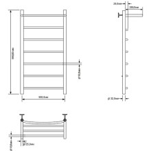 Водяной полотенцесушитель Aquanet Romeo 100x50 266730 с полкой Хром