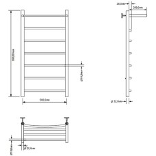 Водяной полотенцесушитель Aquanet Romeo 100x50 266730 с полкой Хром