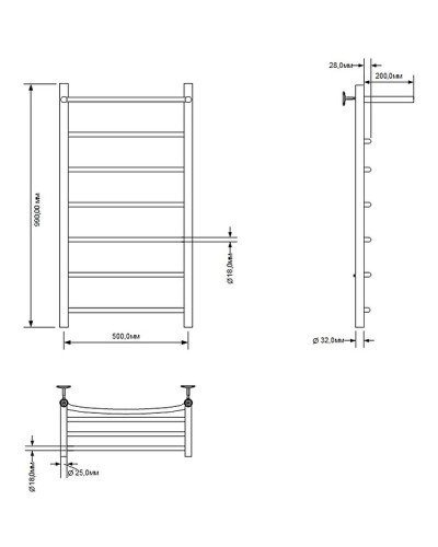 Водяной полотенцесушитель Aquanet Romeo 100x50 266730 с полкой Хром