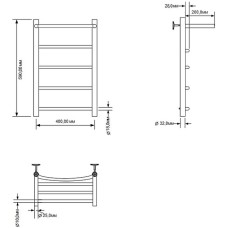 Водяной полотенцесушитель Aquanet Romeo 60x40 266727 с полкой Хром