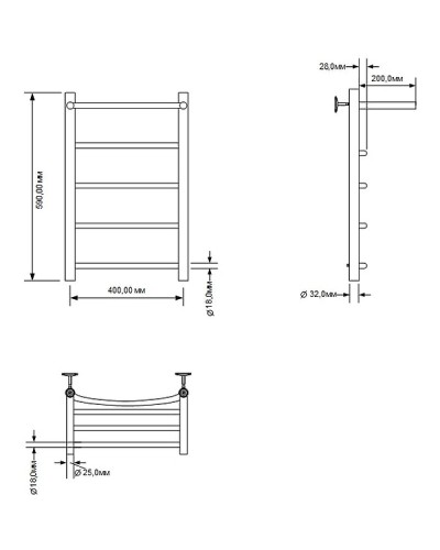 Водяной полотенцесушитель Aquanet Romeo 60x40 266727 с полкой Хром