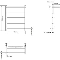 Водяной полотенцесушитель Aquanet Romeo 60x50 266728 с полкой Хром
