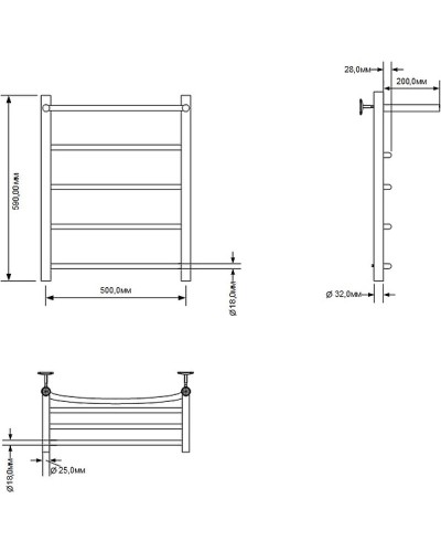 Водяной полотенцесушитель Aquanet Romeo 60x50 266728 с полкой Хром