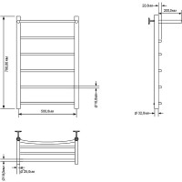 Водяной полотенцесушитель Aquanet Romeo 80x50 266729 с полкой Хром