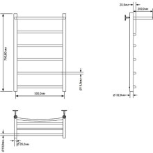 Водяной полотенцесушитель Aquanet Romeo 80x50 266729 с полкой Хром
