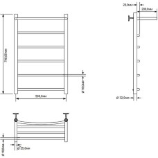 Водяной полотенцесушитель Aquanet Romeo 80x50 266729 с полкой Хром