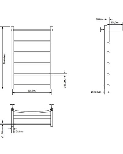 Водяной полотенцесушитель Aquanet Romeo 80x50 266729 с полкой Хром