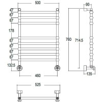 Водяной полотенцесушитель Margaroli Sole 464TS4708CR Хром
