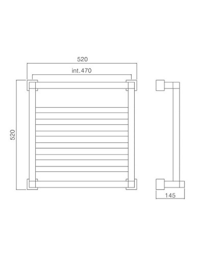Водяной полотенцесушитель Margaroli Quadri 7105206MBN Черный матовый