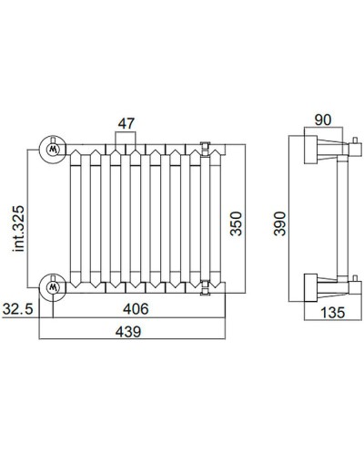 Водяной полотенцесушитель Margaroli Sole 480S08CR Хром