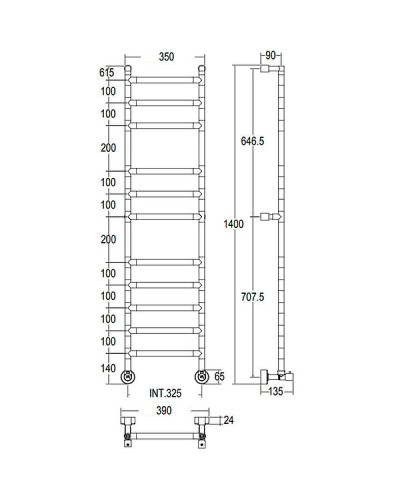 Водяной полотенцесушитель Margaroli Sereno 4843511CRN Бронза