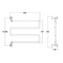 Водяной полотенцесушитель Margaroli Vento 400SPGO поворотный Золото