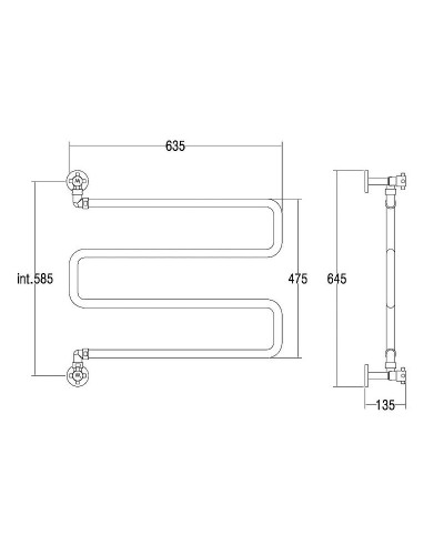 Водяной полотенцесушитель Margaroli Vento 400SPGO поворотный Золото