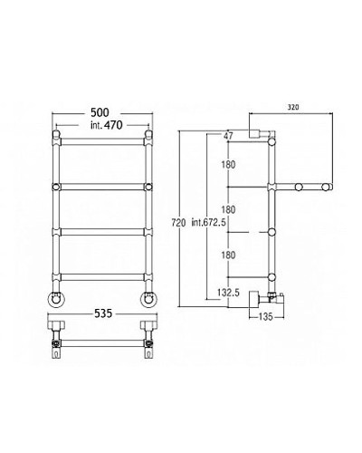 Водяной полотенцесушитель Margaroli Sole 4424704(26)CRN Хром