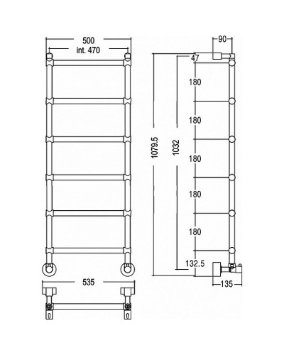 Водяной полотенцесушитель Margaroli Sole 4424706CRN Хром