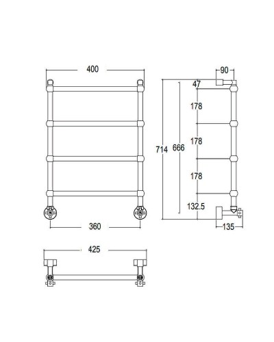 Водяной полотенцесушитель Margaroli Sole 442TS3604CR Хром