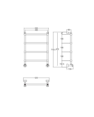Водяной полотенцесушитель Margaroli Sole 442TS4604CR Хром