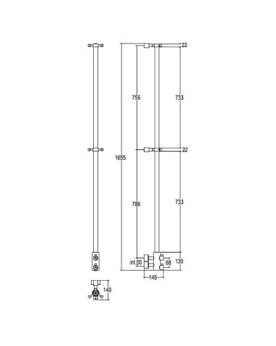 Водяной полотенцесушитель Margaroli Arcobaleno 416LNO Черный матовый