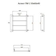 Водяной полотенцесушитель Тругор Аспект 1 ПМ 60x40 Хром