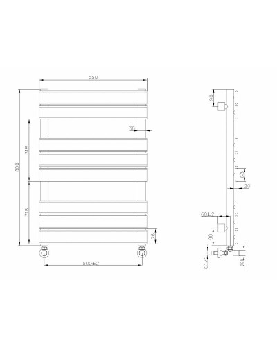 Водяной полотенцесушитель Boheme Venturo 720-MW Белый матовый